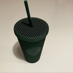 Dark Green STARBUCKS 2022 GRANDE size (16oz) Soft Touch Studded cold cup Tumbler